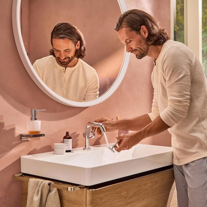 Змішувач для ванної кімнати Hansgrohe Tecturis S Fine з Push-Open, CoolStart, EcoSmart+ та виливом 110 мм, хром