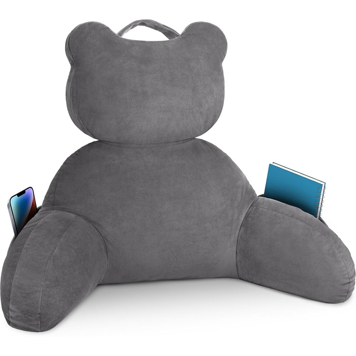 Подушка для читання TranquilRelax з кишенею для спини, велика подушка для сидіння в ліжку для дорослих, подушка для читання/відпочинку