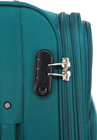 Набір валіз Beibye з тканини, тюркіс, з кишенями та розширенням