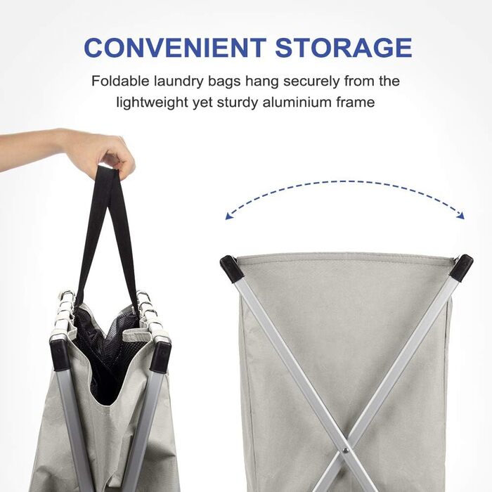 Сортувальник для білизни Oxford Trio з 3 відділеннями, 102L, тканинний, складаний, для дому