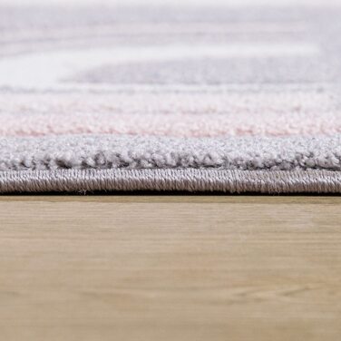 Домашній дитячий килим Paco, килим для дитячої кімнати з коротким ворсом для хлопчиків і дівчаток, райдужні сердечка в горошок, рожевий, білий, сірий, Розмір 120x170 см (200 см круглої форми)