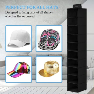 Полиця для зберігання капелюхів в шафі, 10 полиць для підвішування капелюхів-органайзери для зберігання бейсболок, тримач для капелюхів-Органайзер