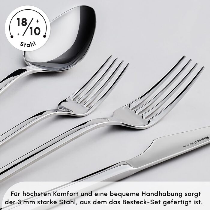 Набір столових приборів Karaca Sedir Elegance, 84 шт., сріблястий, для 12 осіб, придатний для миття в посудомийній машині