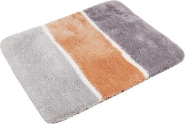 Килимок для ванної кімнати Rio Marina: м'який, пухнастий, антиковзний, 70 x 120 см, лосось/сірий/коричневий
