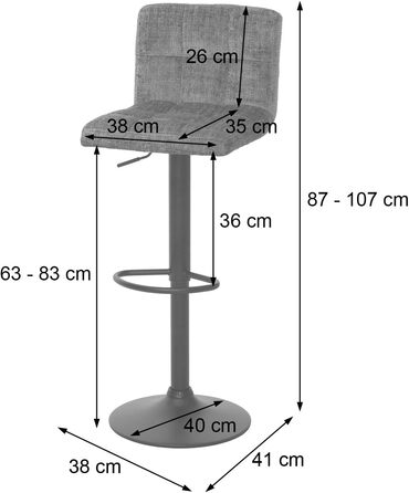 Набір з 2 барних стільців Mendler HWC-G87, регульована висота, поворотний, Boucle (450г/м²), кремово-бежевий, FSC®