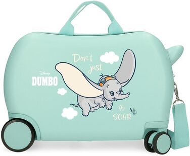 Дитяча валіза Disney Dumbo Fly, синя, 45x320 см, ABS, 24.6 л, 1.8 кг, 4 колеса, ручна поклажа