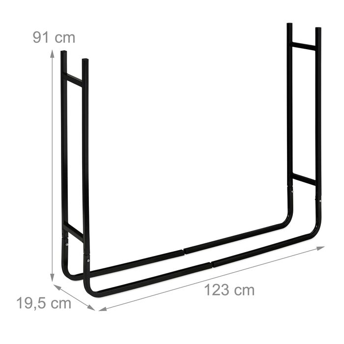 Стильна металева полиця для дров Relaxdays