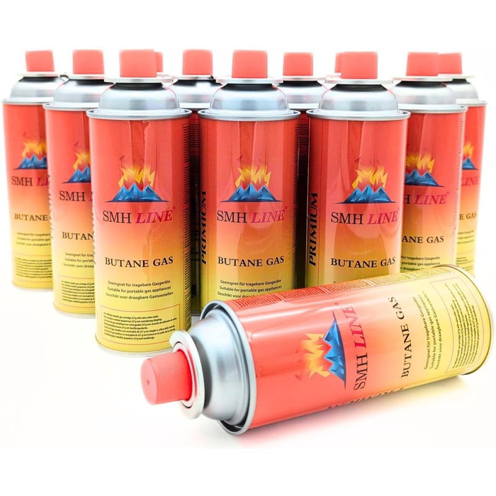 Набір газового пальника Gaskocher для кемпінгу з 8 балончиками бутану 227г, 1-ти вогонь, 2.2 кВт, Piezo запалювання, кейс