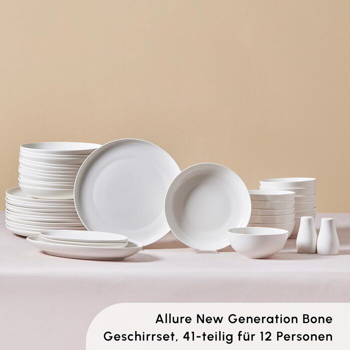 Набір посуду нового покоління Bone з 41 предмета на 12 персон - Вишуканий набір посуду