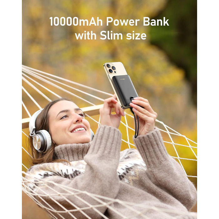 Зовнішній акумулятор Power Bank 10000mAh VEEKTOMX 22.5W Mini PD3.0 QC3.0 USB-C сумісний зі смартфонами