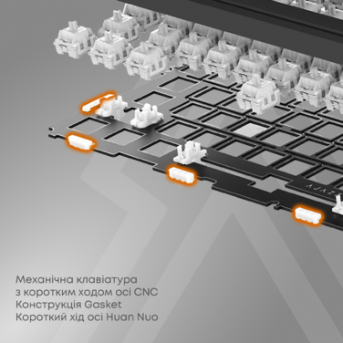 Ігрова механічна клавіатура Ajazz AKP815 Red Switch -  White Blue Orange-RGB-Wired