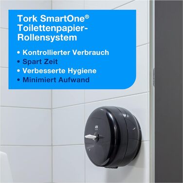 Дозатор туалетного паперу Tork SmartOne Black T8, висока місткість, лінія висоти 680008 заправний пакет