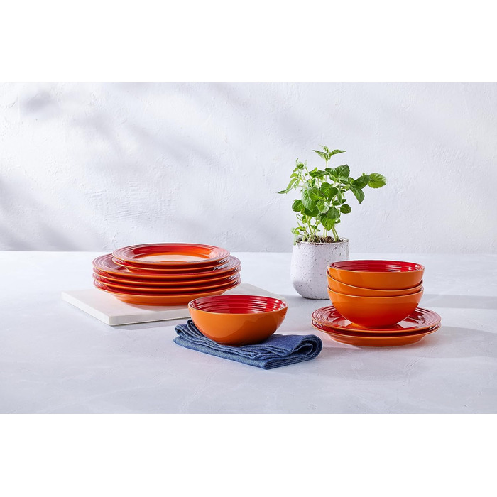 Набір посуду Le Creuset 12 предметів з кераміки, колір - рубіново-червоний, артикул 79351000907081