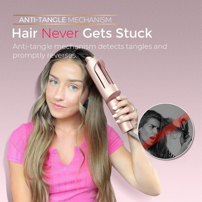 Автоматичний локкен - TYMO Curlpro Plus: великі локони, пляжні хвилі, 25 мм, золото-рожевий