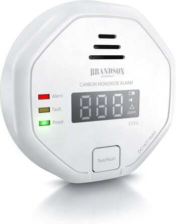 Датчик CO2 Brandson - Вимірювач якості повітря, сенсор вуглекислого газу, моніторинг PPM, індикатор CO2, рекомендації по вентиляції, будильник, термометр, гігрометр