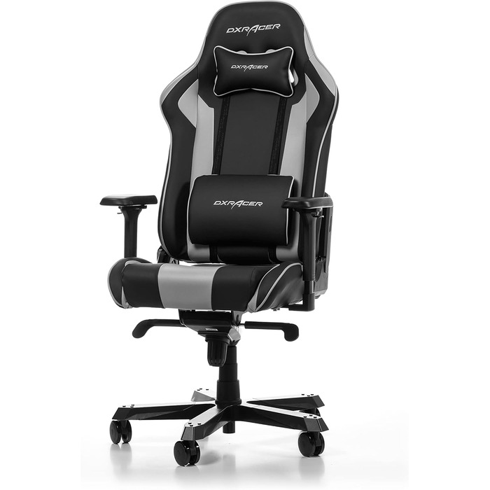 Ігрове крісло DXRacer King K99, шкірозамінник, чорно-сірий, до 200 см