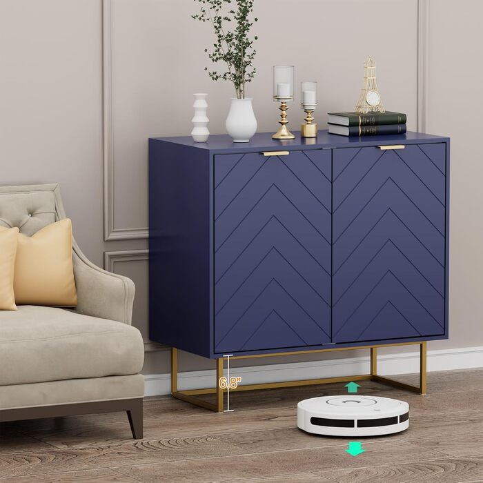 Комод UEV з 2 дверцятами, 80x40x77,5 см - шафа для вітальні, спальні, кухні