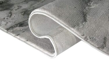 Килим CARPETIA з мармуровим малюнком з глянцевими волокнами сірого і сріблястого кольору розміром 80x150 см (200x290 см)