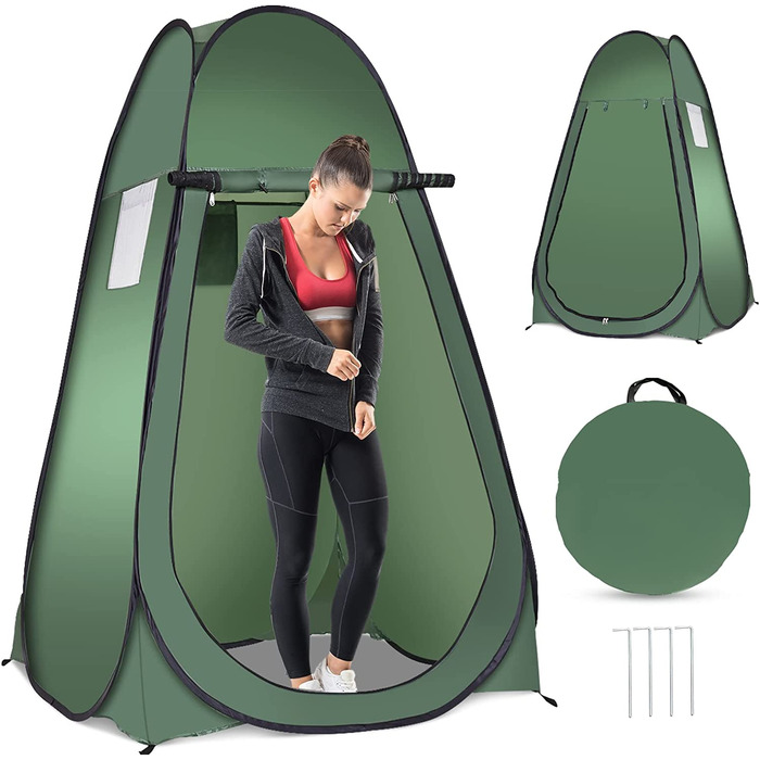 Намет душовий, переносний, 120x120x190 см, зелений, Costway