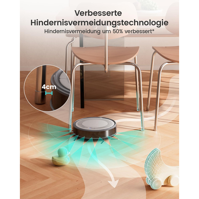 Робот-пилосос LEFANT 4500Pa: потужне прибирання, уникнення перешкод, для тварин, керування через додаток/Alexa