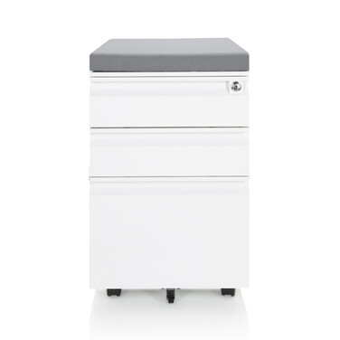 Контейнер на колесах COLOR OS Metall weiß з сірим м'яким сидінням hjh OFFICE