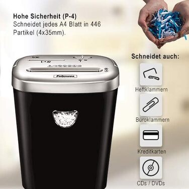 Fellowes Powershred 53C - Шредер для паперу, знищення CD, 10 аркушів, для дому/офісу