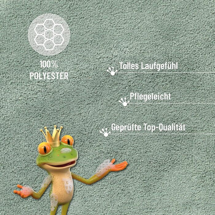 Килимок для ванної кімнати з м'якого флюсу, антиковзкий, придатний для прання, Salbei (55 x 65 см)