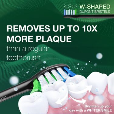 Звукова зубна щітка Wagner Stern Die Emerald Green Edition з відбілюванням, 5 режимів, 8 насадок, дорожня сумка