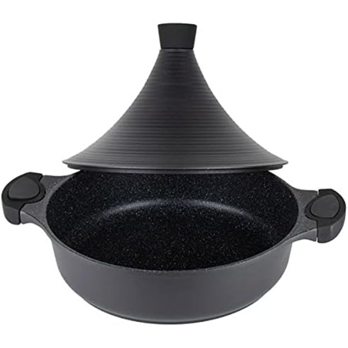 Тажин агадірський, 32 см, кераміка, чорний - для приготування марокканських страв