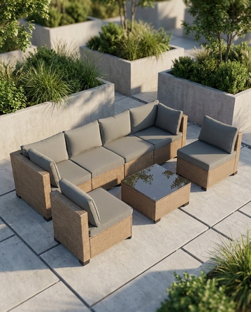 Комплект садових меблів із техноротанга MTG Trade Group, бежевий, 7 предметів