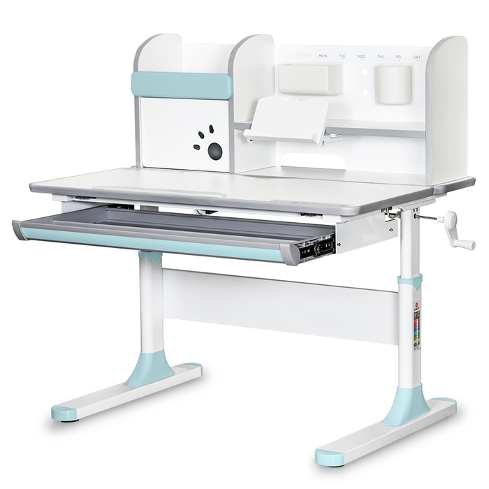 Дитячий стіл Mealux Edmonton Multicolor BL з полицею (арт. BD-610 W/MC + BL з полицею)