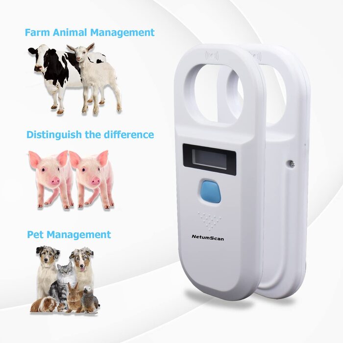 Сканер для домашніх тварин NetumScan, чіп-мітка, портативний, вбудована пам'ять, підтримка EMID і FDX-B для управління домашніми тваринами, управління фермою W90A