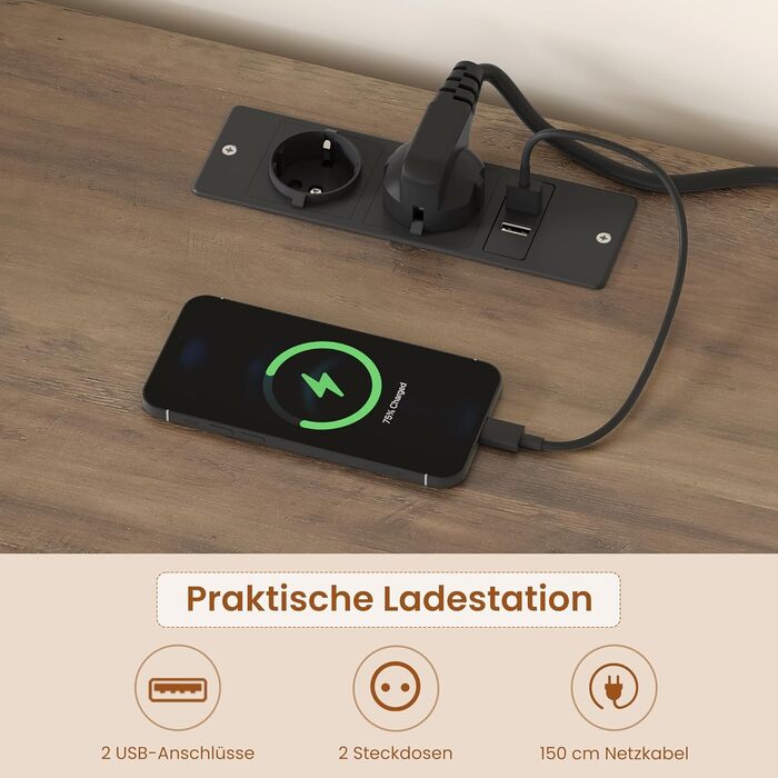 HOCSOK Комод-буфет 120 см для кухні, вітальні, їдальні. Шафа з розеткою, полицями та місцем для мікрохвильовки. 120×85×40 см, білий (чорний)