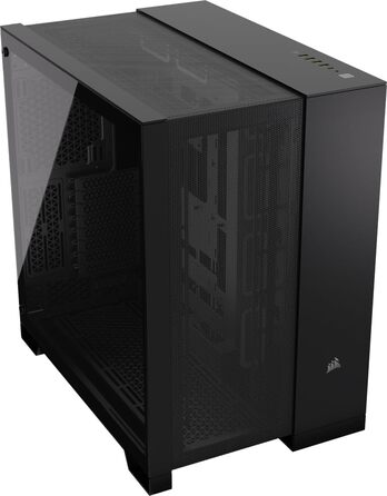Корпус для ПК CORSAIR 6500D Airflow Mid-Tower ATX, двокамерний, без вентиляторів, чорний, підтримка реверсивних материнських плат, висока гнучкість охолодження