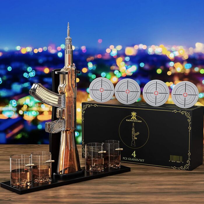 Набір віскі: карафа, пістолет-карафа, 4 келихи, 850 мл