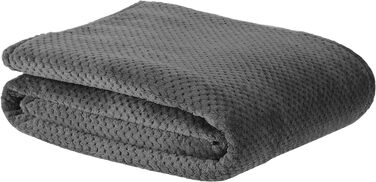 Покривало Sleepdown Lux вафельне флісове, супер м'яке, тепле, затишне, 150х200 см, антрацит