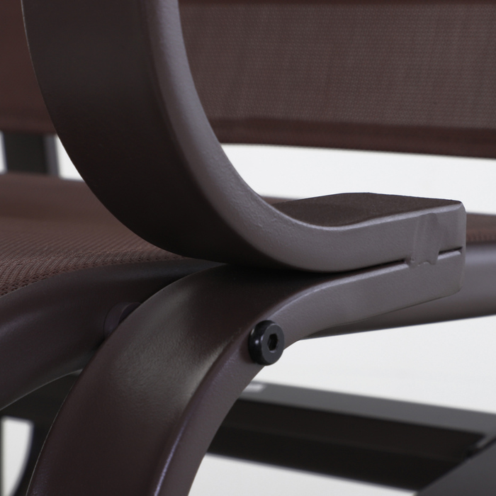 Крісло-гойдалка для саду, садове крісло, крісло для відпочинку, садова гойдалка, металеве крісло-гойдалка для саду, тераси, балкону, з Textilene, коричневе, 60 x 78 x 105 см