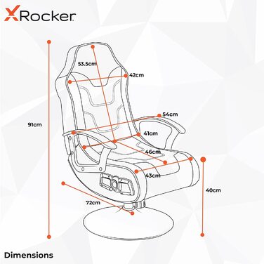 Крісло для ігор та розваг X Rocker 4.1 - крісло для телевізора та музики з Bluetooth та вібрацією (Aries)