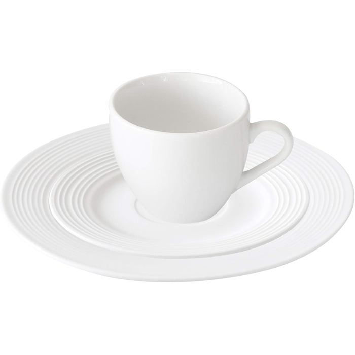 Порцеляновий кавовий сервіс білий 18-ти частинний, набір посуду для 6 осіб