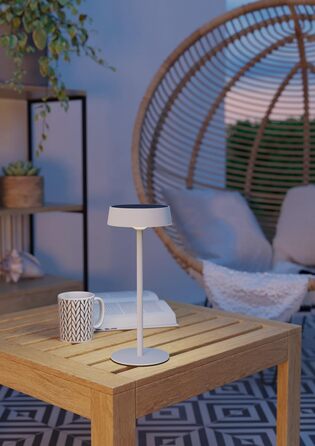 LED сонячна настільна лампа EGLO Simeri для вулиці, бездротова, акумуляторна, торкання, регулювання яскравості, металева, IP54