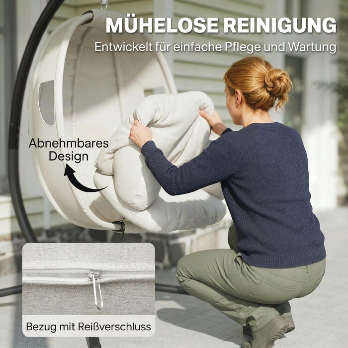 Підвісне крісло з каркасом, складане. Комфортний гамак з товстими подушками, регульованою висотою та ременем безпеки (до 120 кг)