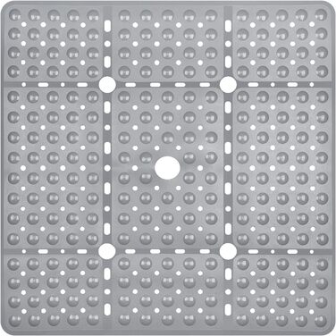 Килимок для душу Kingrading XL Square Anti-Slip 70x70 см Протиковзкий килимок для ванної з 240 присосками. Швидковисихаючий килимок для ванної з дренажними отворами. Сірий килимок для душу, який можна прати в пральній машині