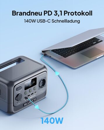 BLUETTI Elite 30 V2: Портативна електростанція 288 Wh, LFP акумулятор, 600W, Power Lifting 1500W, сонячний генератор для кемпінгу та екстрених ситуацій