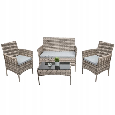 Комплект садових меблів Rino з ротанга, бежевий, 4 предмети