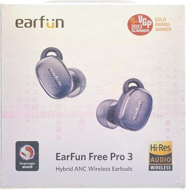 Навушники-вкладиші Bluetooth EarFun Free Pro 3, ANC, Hi-Res, aptX, акумулятор 33 год, бездротовий, еквалайзер (темно-синій)