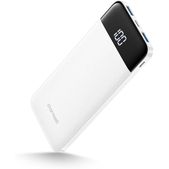 Дисплей, сумісний з iPhone, iPad, Samsung, Huawei (білий), 10400mAh USB C, 5V 3A, LED-