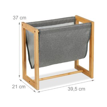 Підставка для журналів Relaxdays з бамбука та тканини