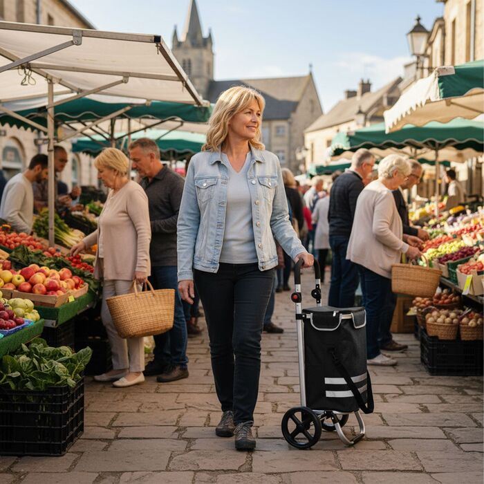 Складаний візок для покупок Relaxdays, об'єм 45 л