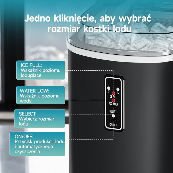 Машина для приготування льоду EUHOMY, 1.2L, чорна: швидка, портативна, самоочисна