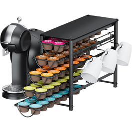 Тримач для капсул кави Dolce Gusto, органайзер для 70 капсул, 5-ярусний металевий ящик з тихими направляючими та антиковзними ніжками